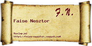 Faise Nesztor névjegykártya